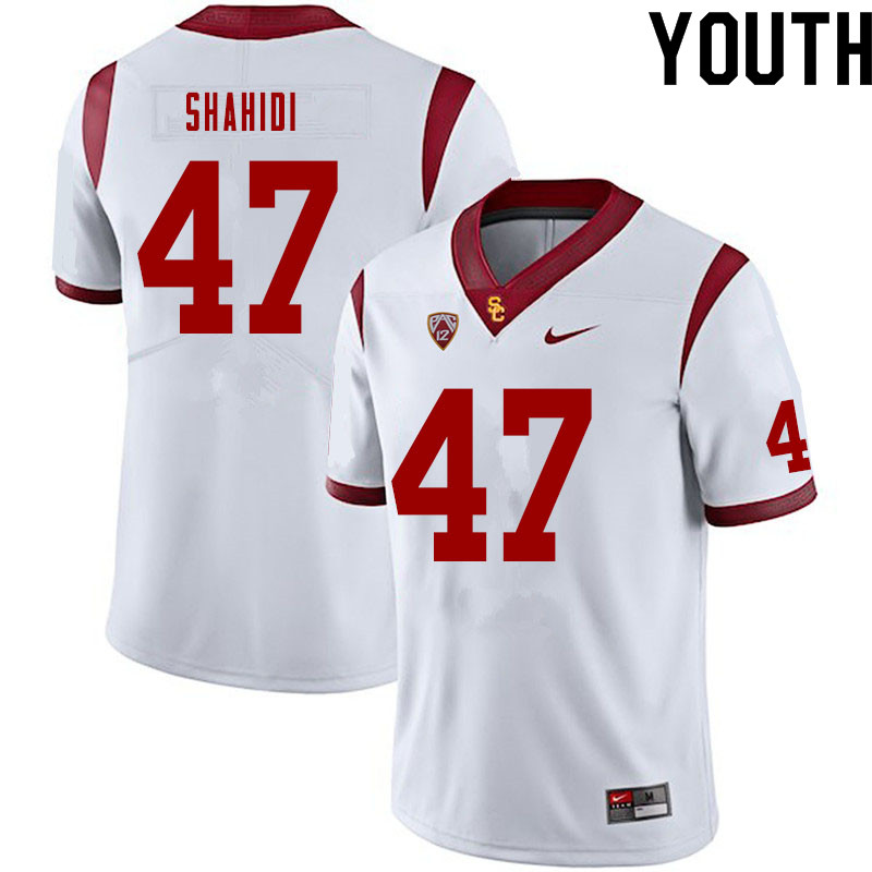 Youth #47 Michael Shahidi USC Trojans College Football Jerseys Sale-White
